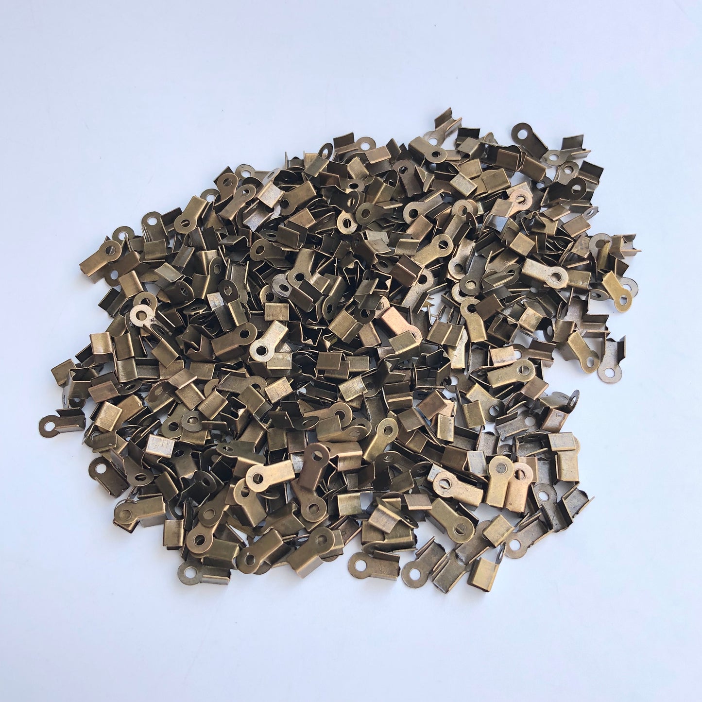 Bronze Cord Ends 9mm x 4mm Flat Folding Metal End Findings 100 pieces