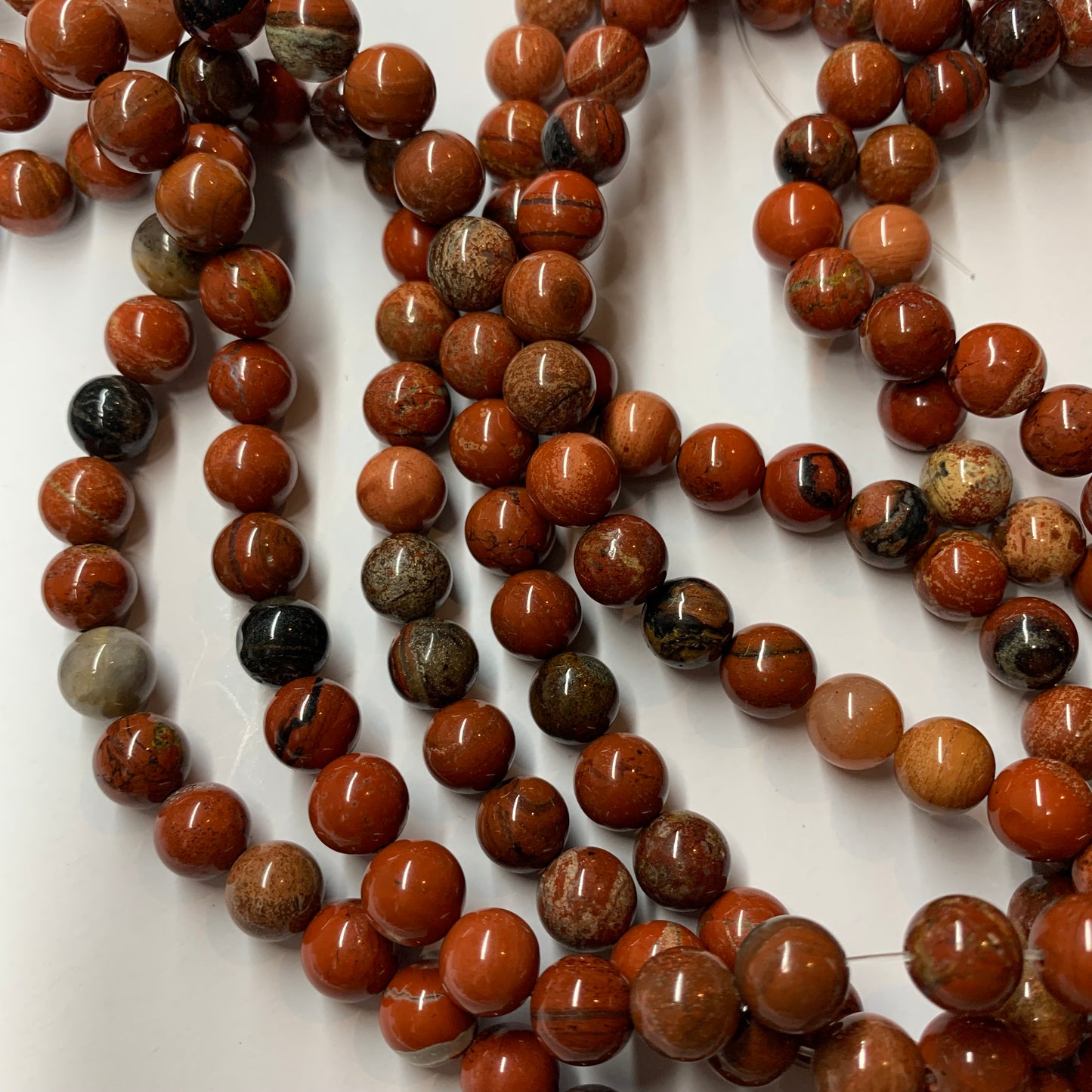 8mm Red Jasper Round Gemstone Strand Beads Jewellery Craft Bead 22pcs