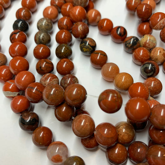 8mm Red Jasper Round Gemstone Strand Beads Jewellery Craft Bead 22pcs