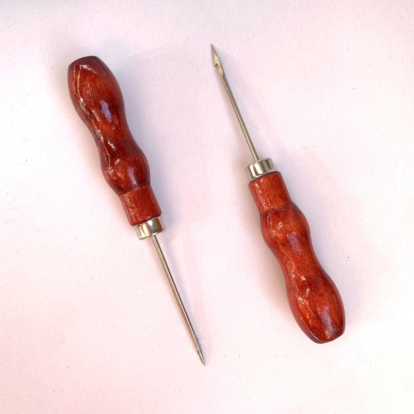 Hook Awl with Wooden Handle Sewing Stitching Craft Leather Tool - 1pcs