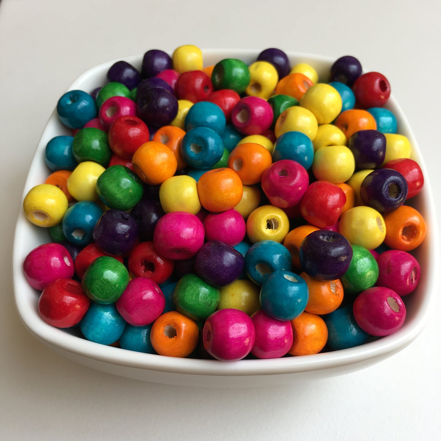 Mixed Rainbow Wood Beads 10mm Round DIY Necklace Bracelet Wooden Bead 100 Pieces