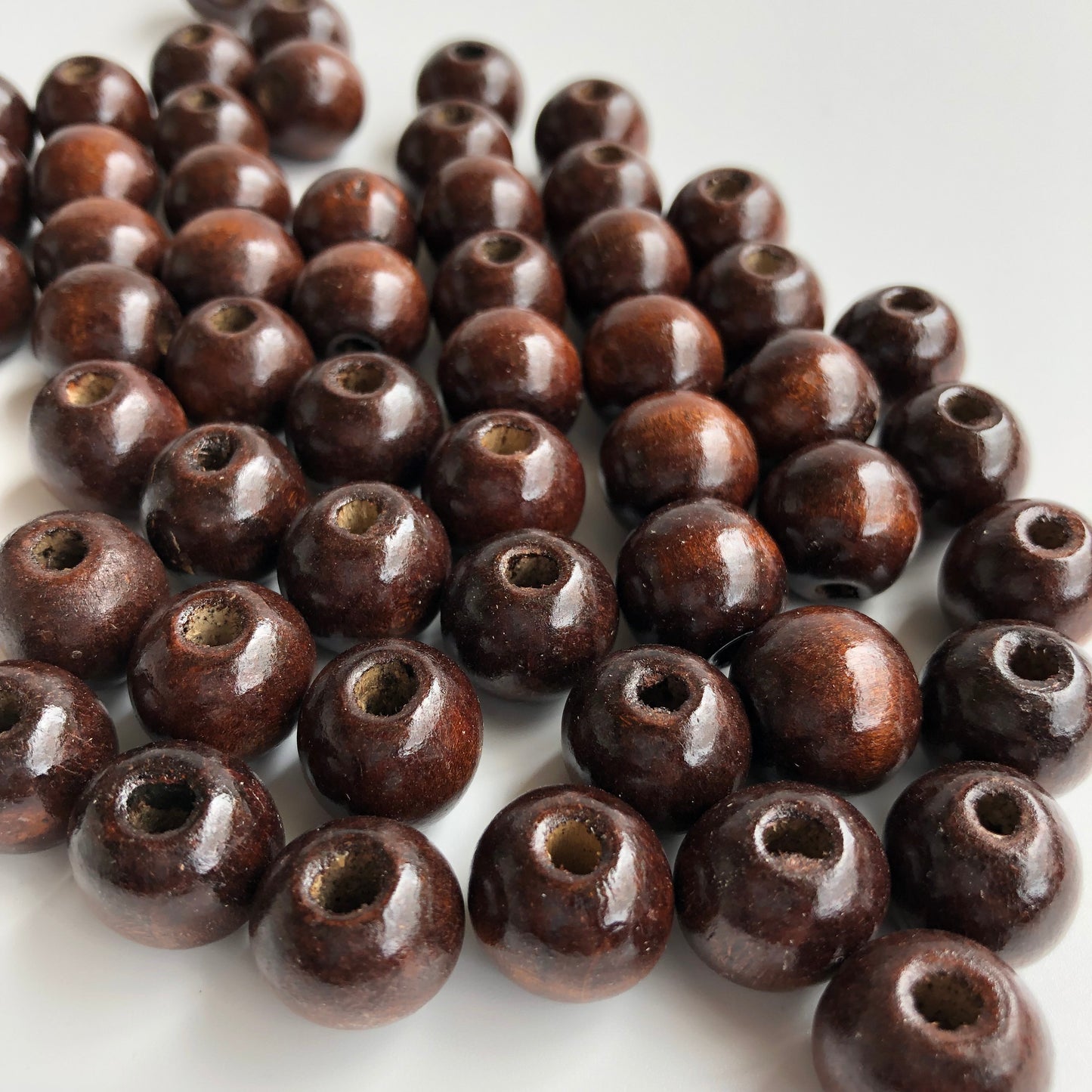 Brown Macrame Wood Beads 16mm Round Wooden DIY Craft Bead 25 Pieces