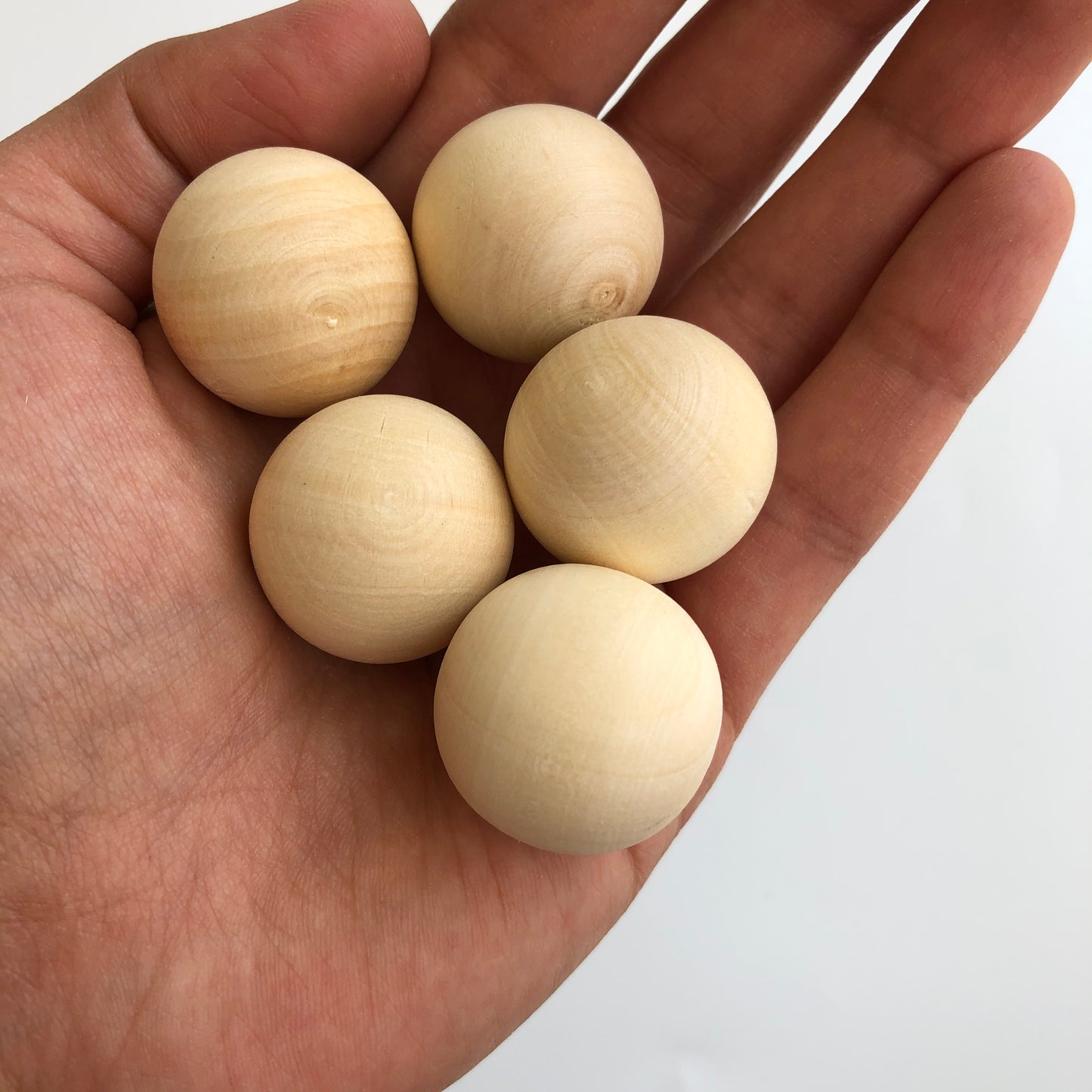 Undrilled Round Wood Beads 25mm Unpainted Raw Wooden Craft Bead 25pcs