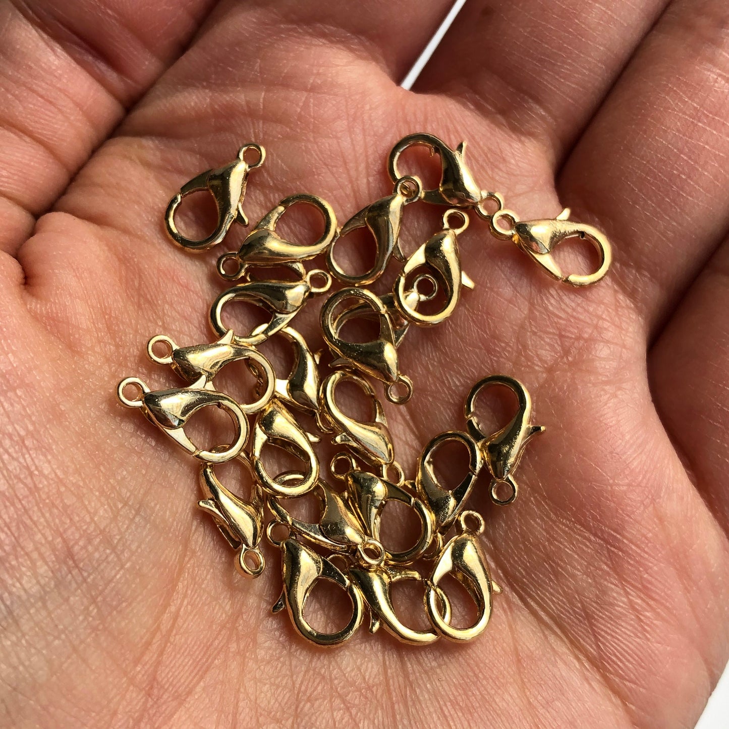 20X Pieces Lobster Clasp, Silver Clasp, Gold, Clasp, Jewellery Making Findings 12x6mm Alloy Metal Clasp