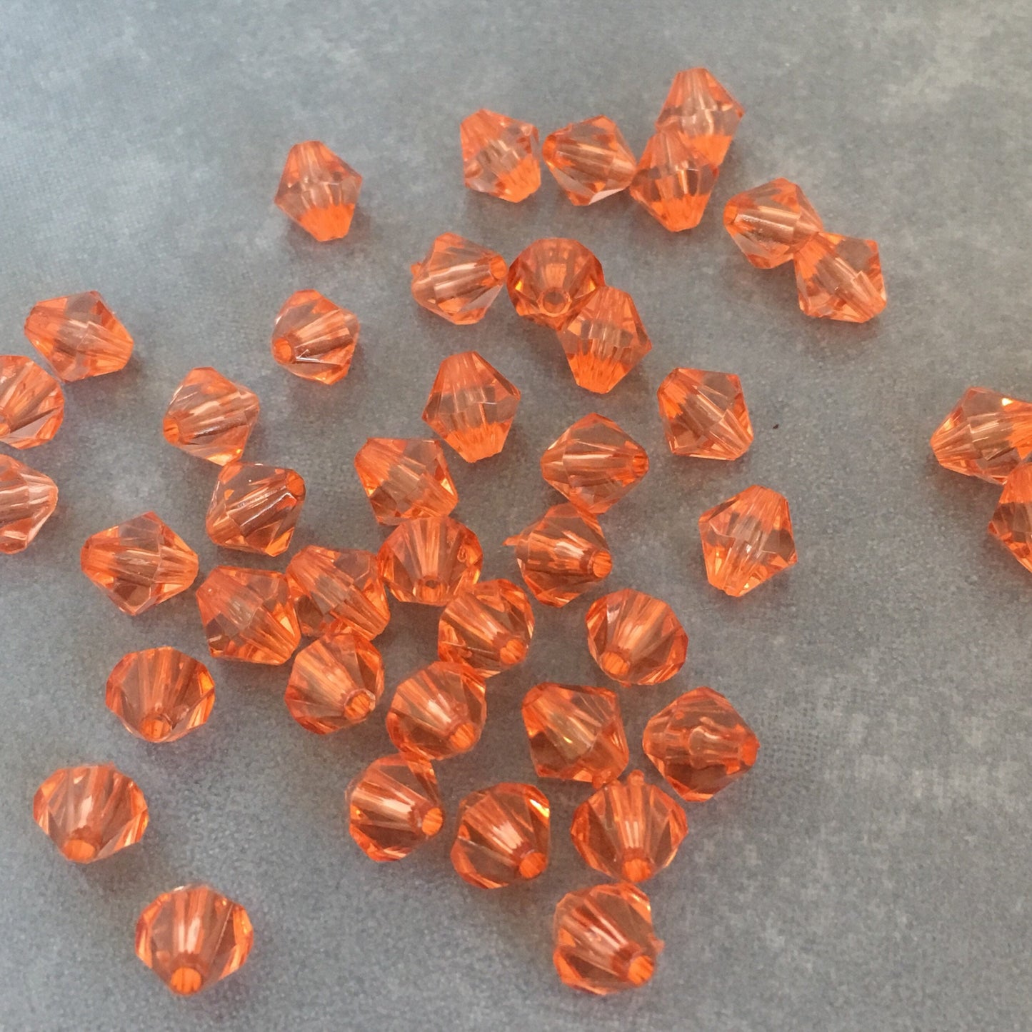 50 Pieces Orange Bicone Beads, 8mm Faceted Acrylic Bead for Jewellery Making