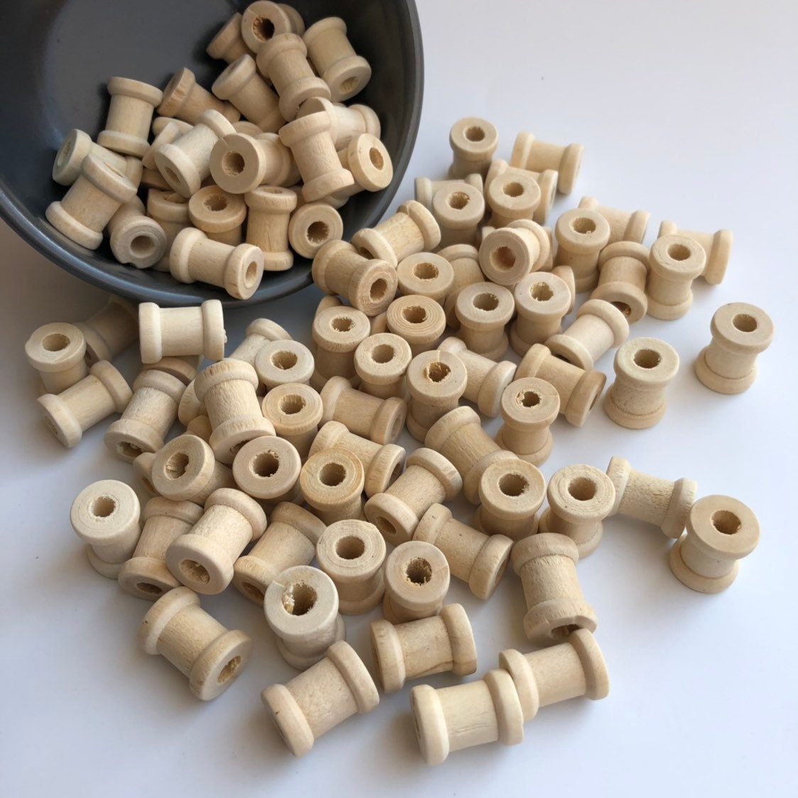Wooden Column Beads, unpainted natural 17x12mm tube wood beads, jewellery and craft making supply