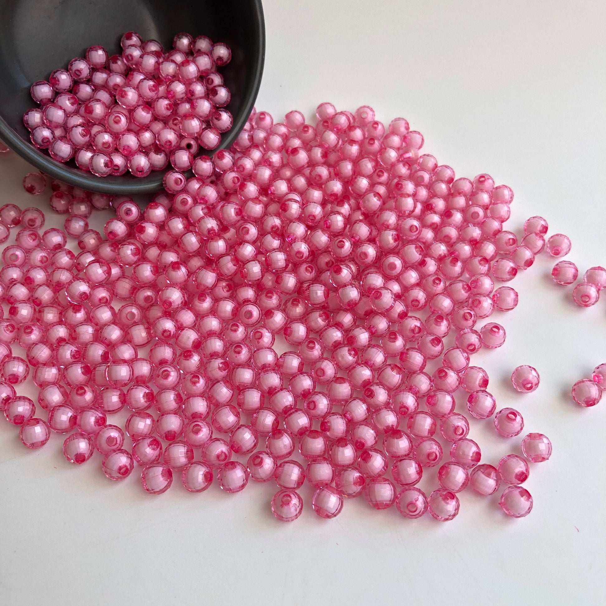 Pink Faceted Beads Set