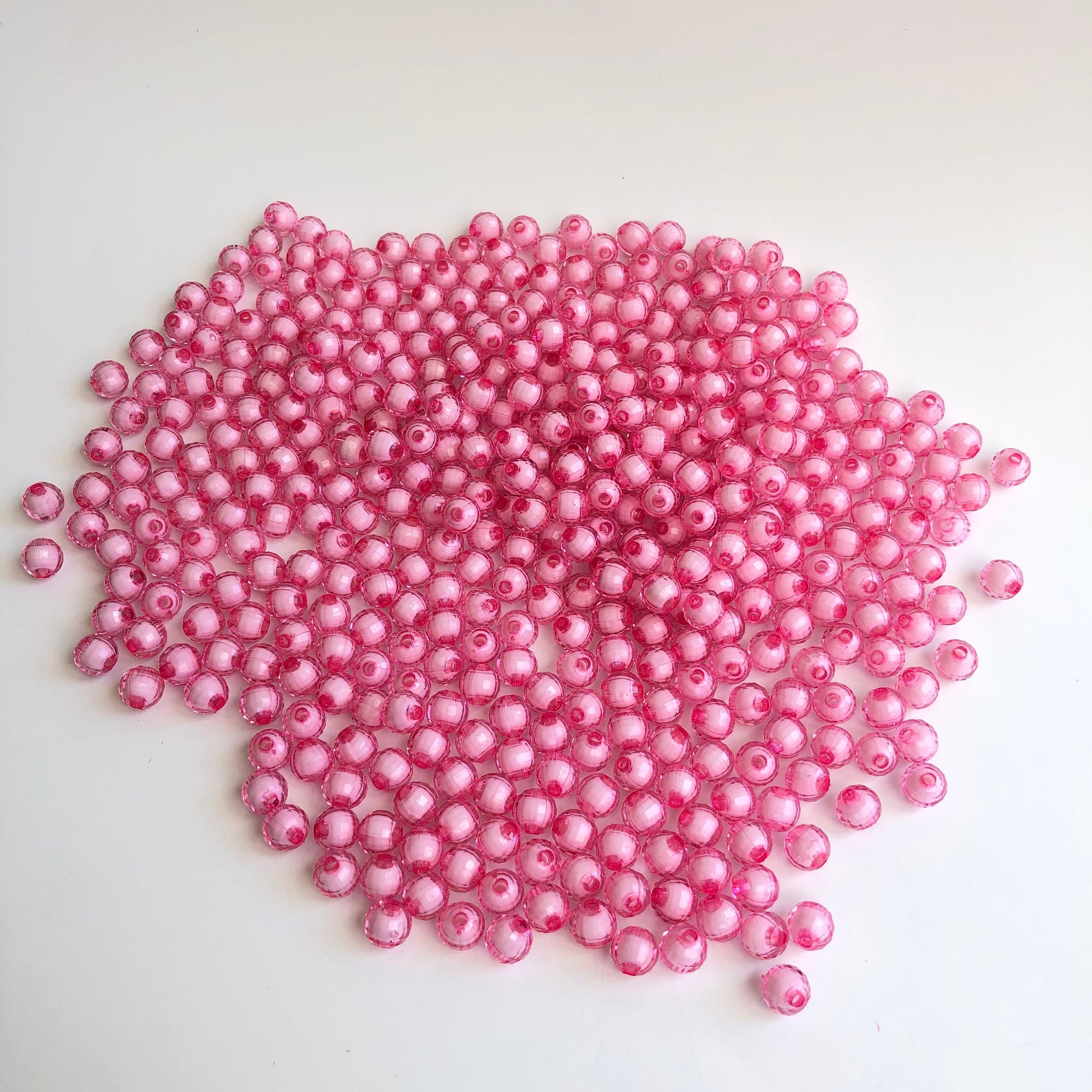 Pink Faceted Beads Set
