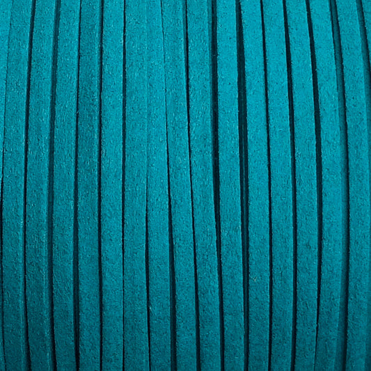 Cyan Blue Faux Suede Cord 3mm Wide Lace String 5 Meters Long