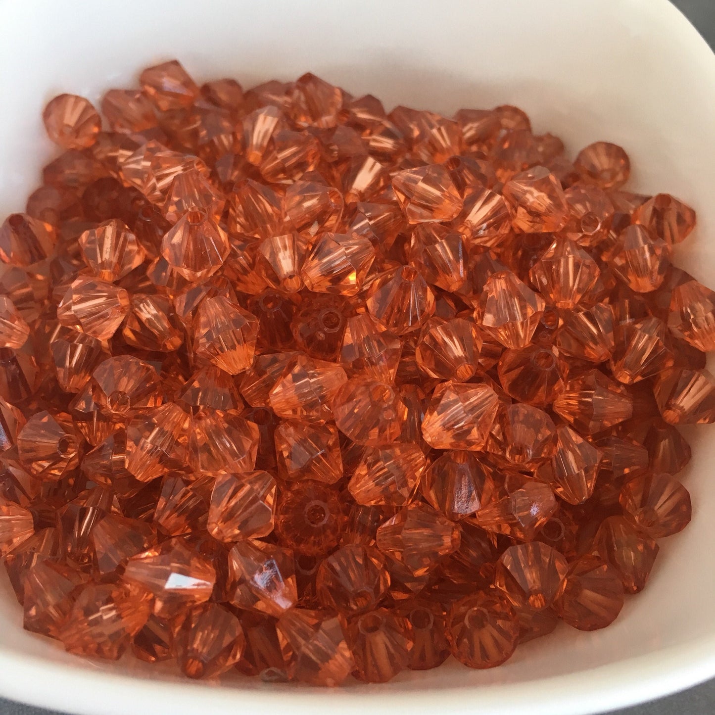 50 Pieces Orange Bicone Beads, 8mm Faceted Acrylic Bead for Jewellery Making