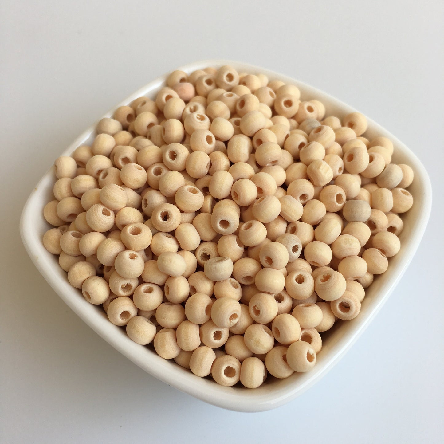 Natural Unpainted Wood Beads 5mm Round Unfinished Wooden Craft Bead 200 Pieces