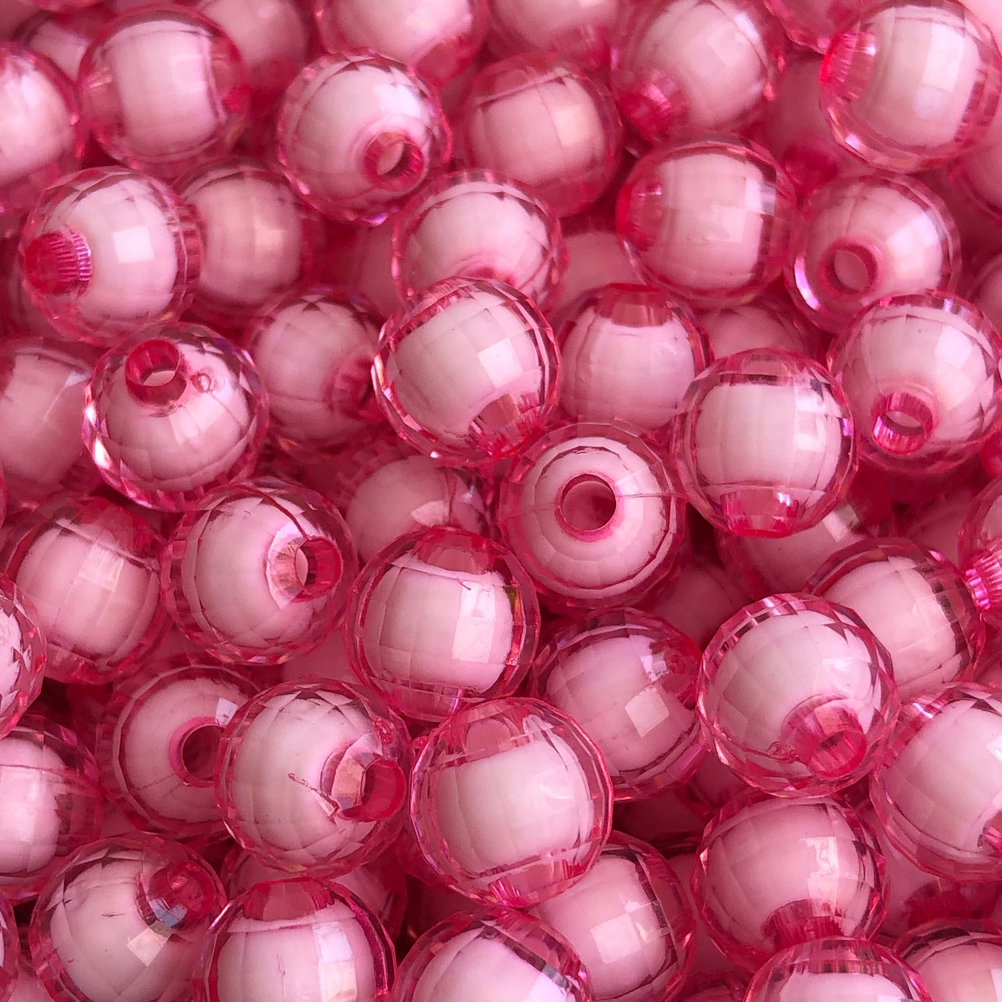 Pink Faceted Beads Set