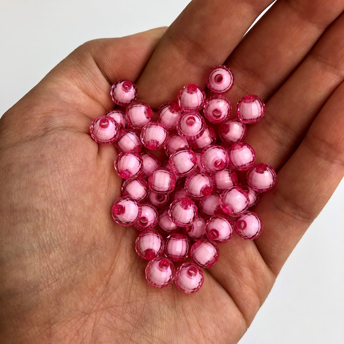 Pink Faceted Beads Set