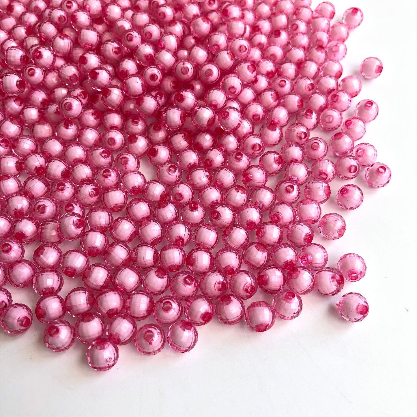 Pink Faceted Beads Set