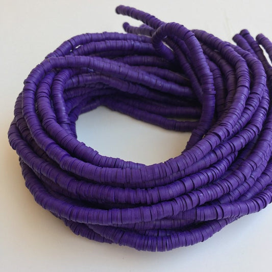 Clay Bead Bracelet Beads Purple Polymer Clay Disc Beads 40cm Strand Katsuki Bead 6mm