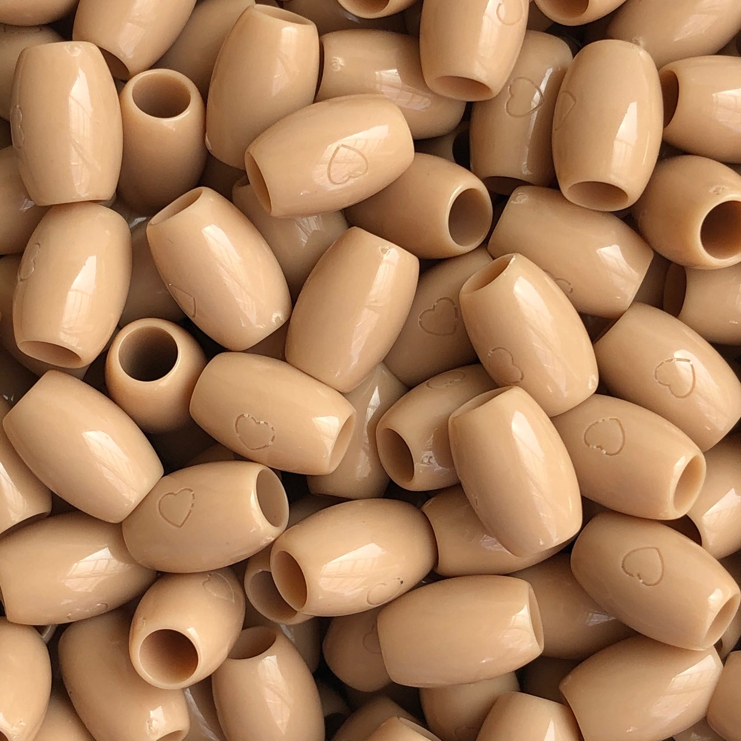 Beige Plastic Macrame Beads 12x8mm Oval DIY Craft Bead 50 Pieces