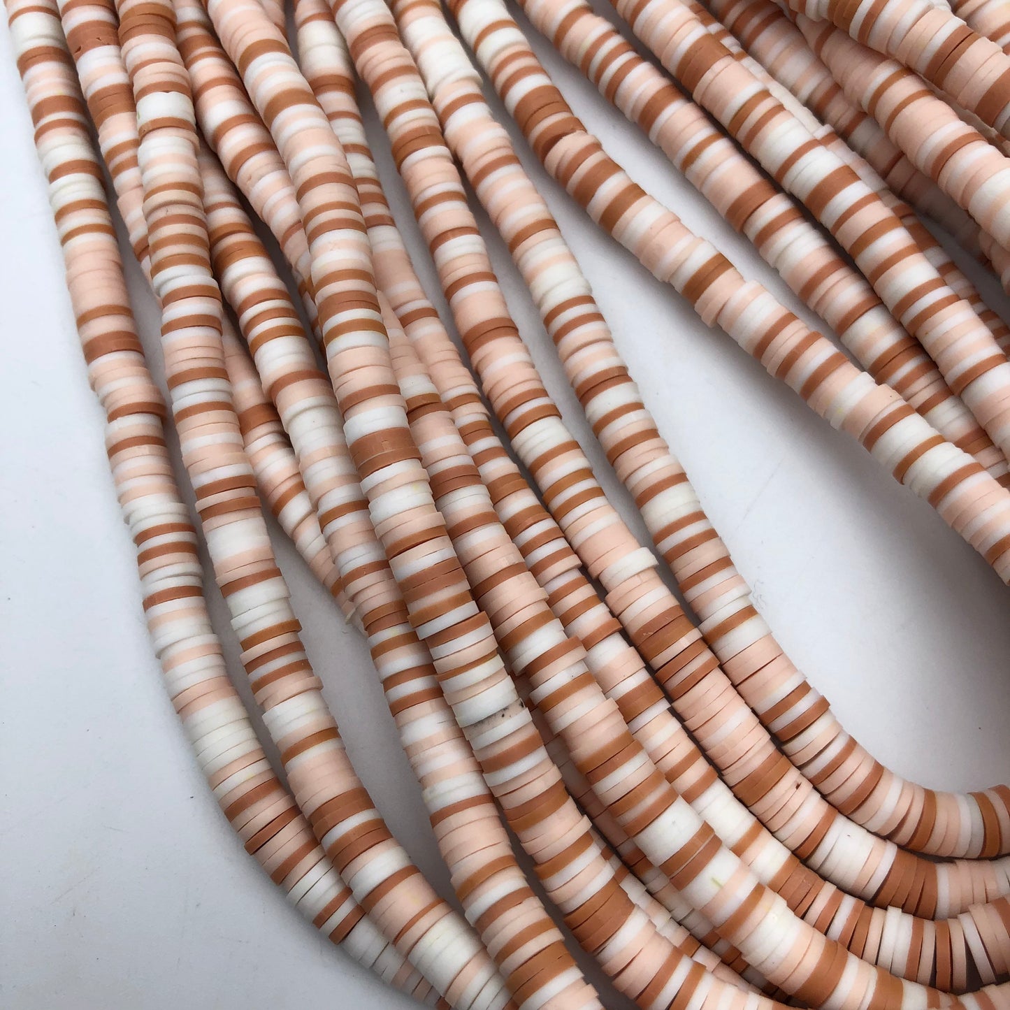Beige and Brown Polymer Clay Disc Beads 330pcs Strand Mixed Katsuki Bead 6mm