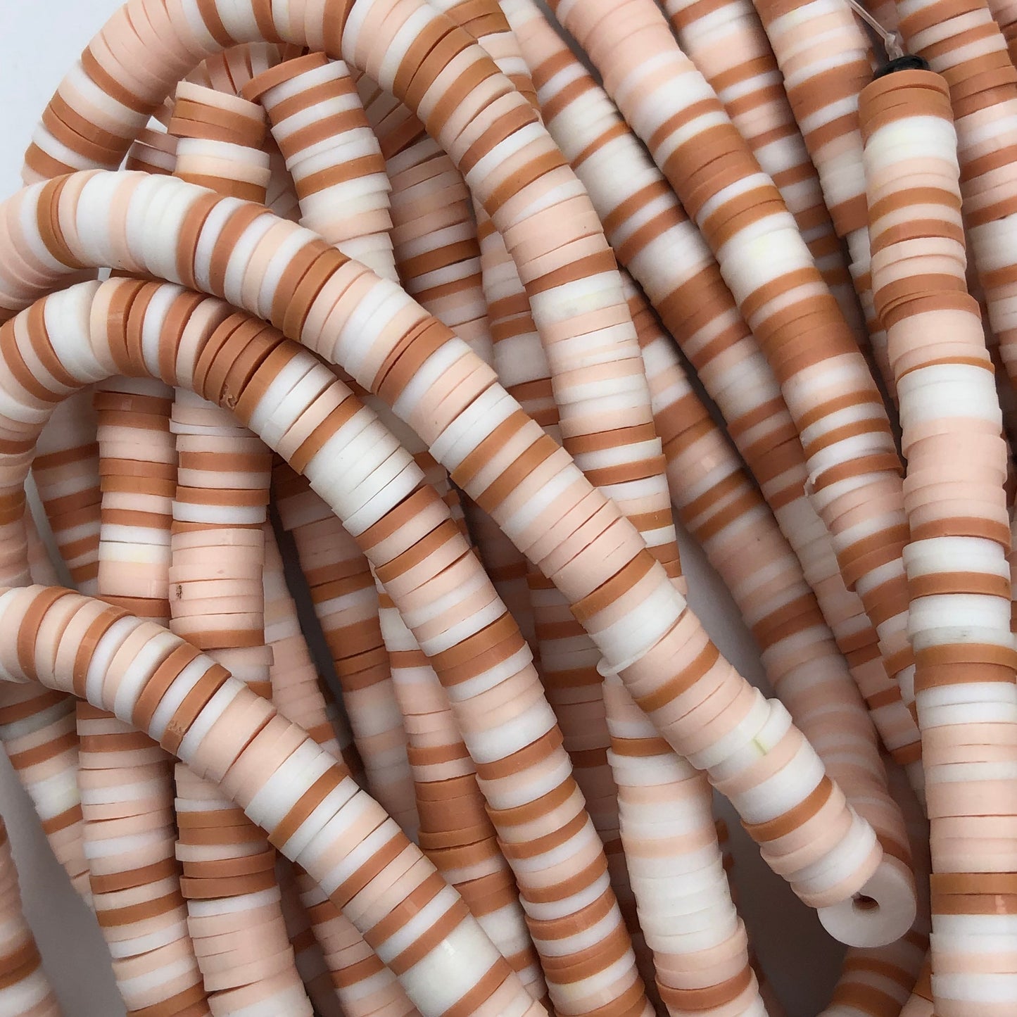 Beige and Brown Polymer Clay Disc Beads 330pcs Strand Mixed Katsuki Bead 6mm