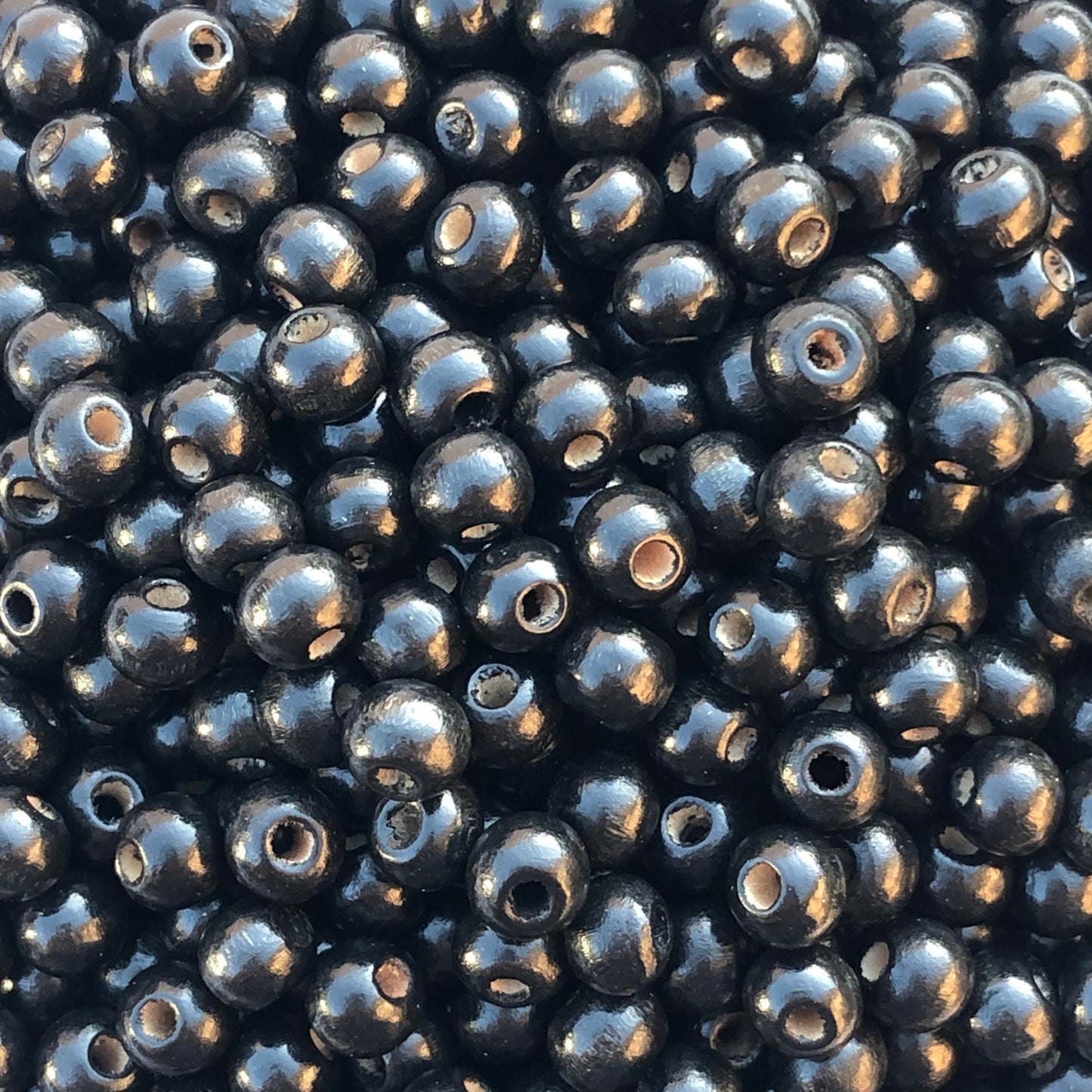 Black Wood Beads 7mm Round Wooden Craft Bead 150 Pieces