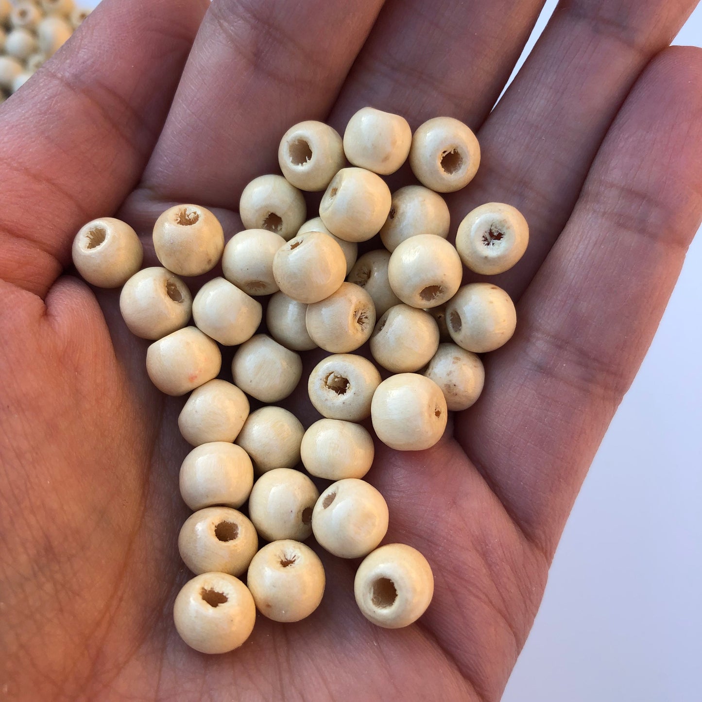 Beige Wood Bead 8.5mm Round Craft Spacer Beads 150 Pieces