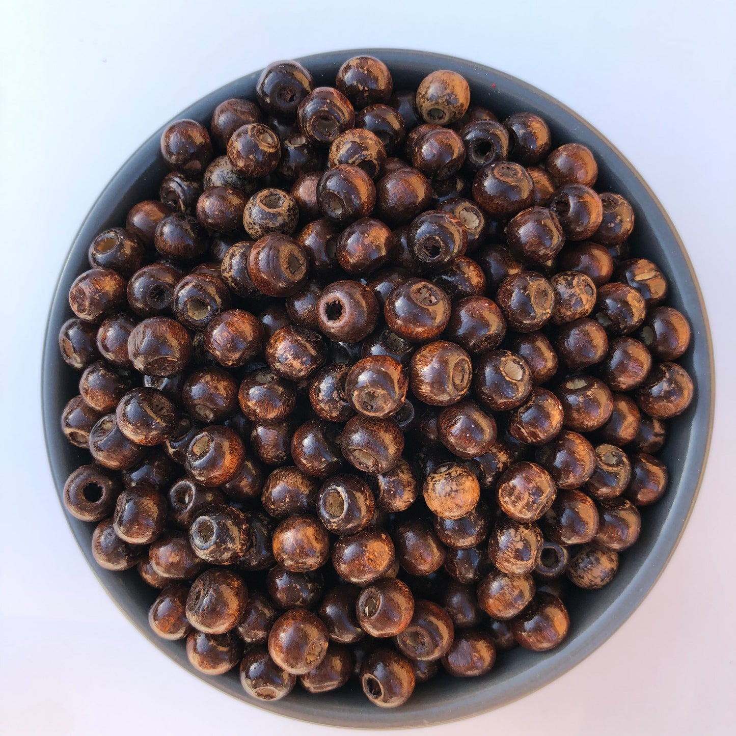 150pcs Antique Brown Wood Bead