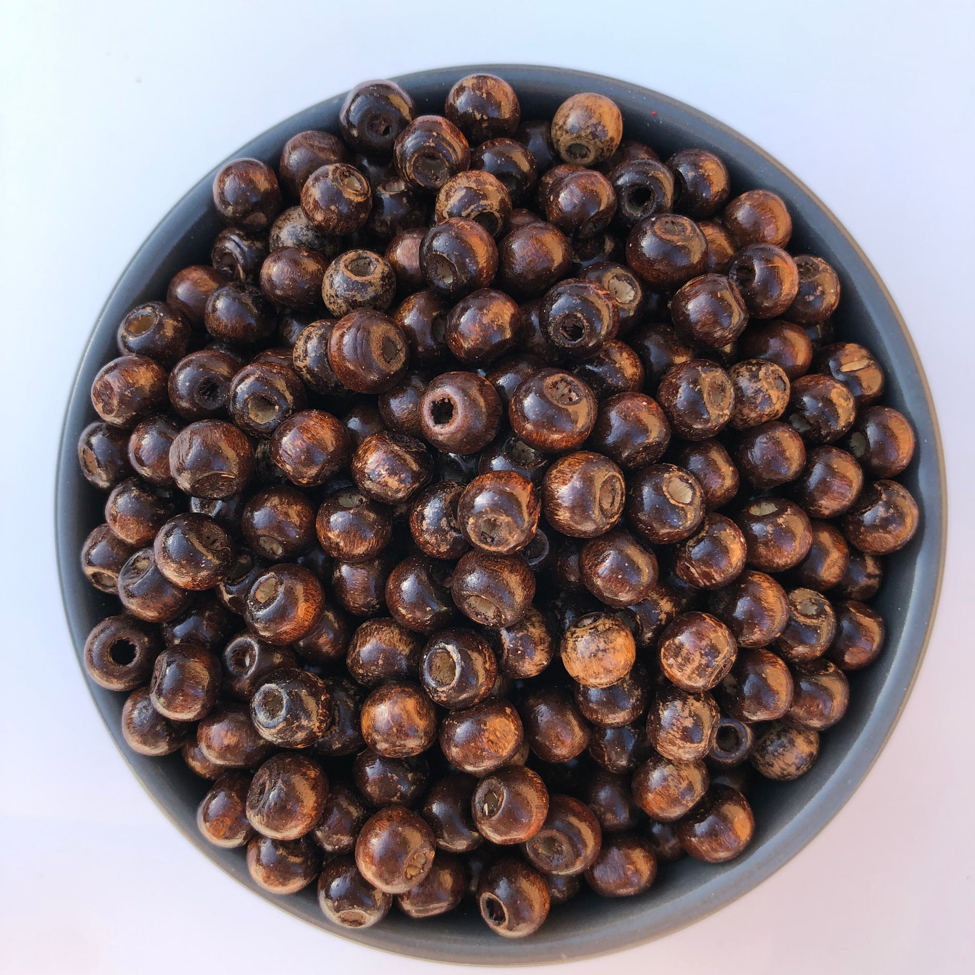 150pcs Antique Brown Wood Bead