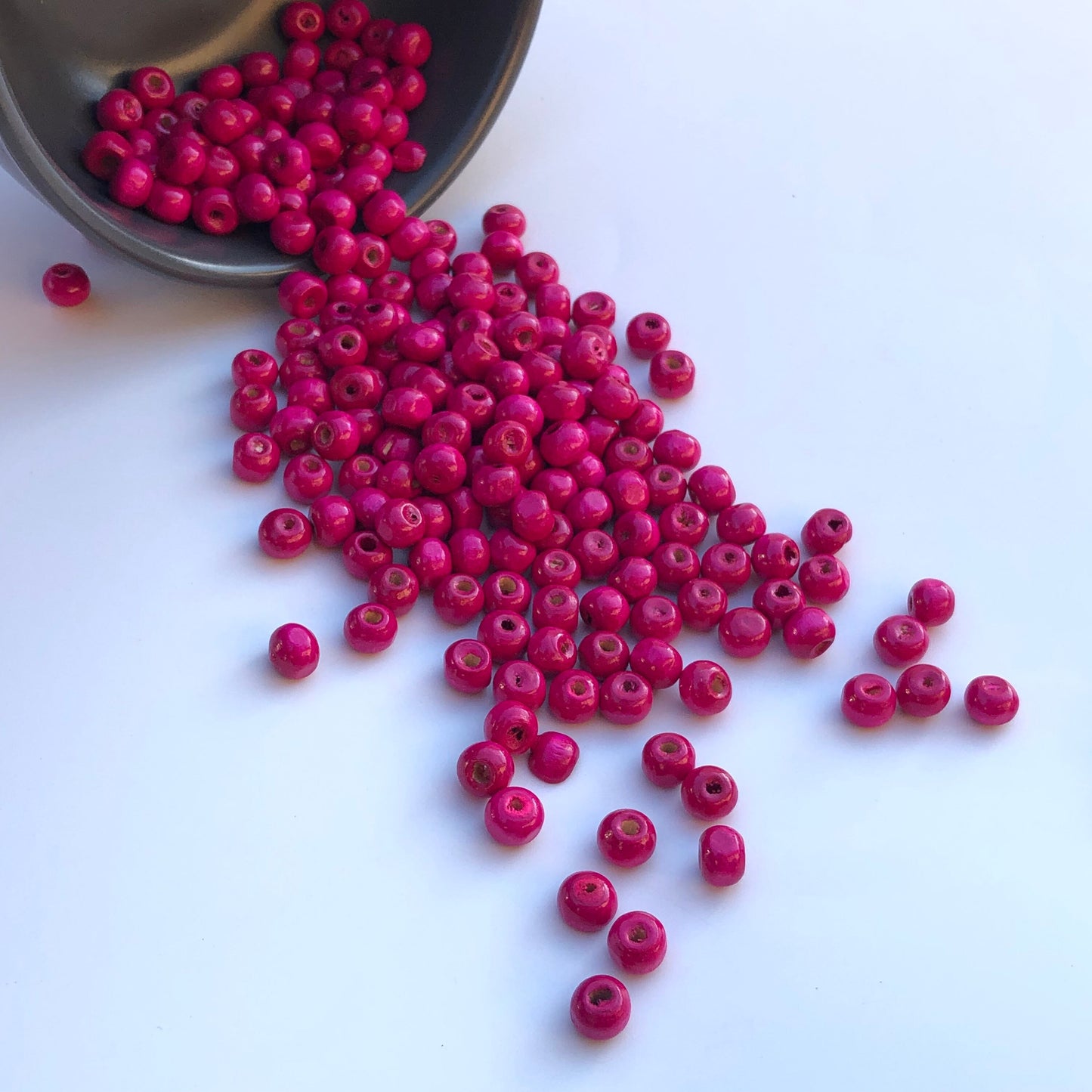 Hot Pink Wood Beads 7mm Round Jewellery Making Craft Spacer Bead 150 Pieces