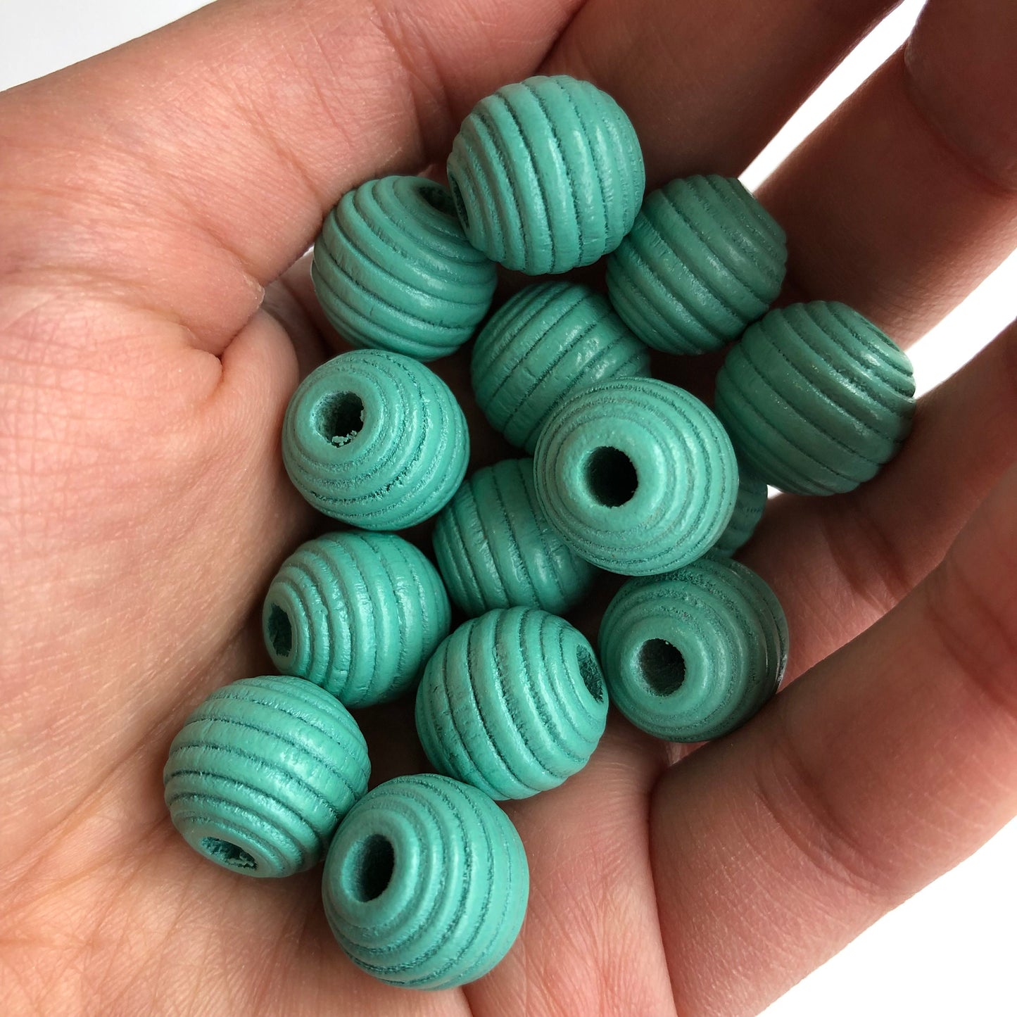 Green Wooden Beads