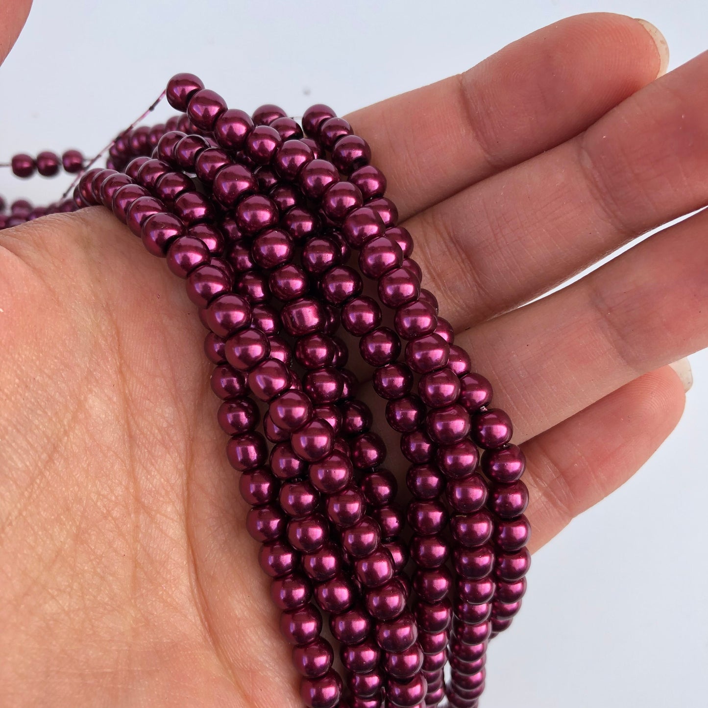 Maroon Glass Pearl Beads 5mm Round Burgundy DIY Jewellery Necklace Making Bead 170 Piece Strand
