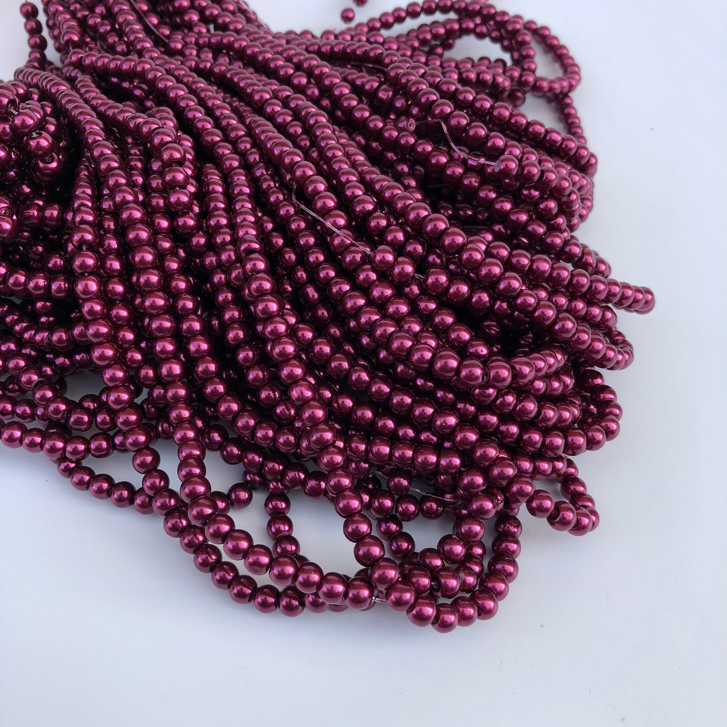 Maroon Glass Pearl Beads 5mm Round Burgundy DIY Jewellery Necklace Making Bead 170 Piece Strand
