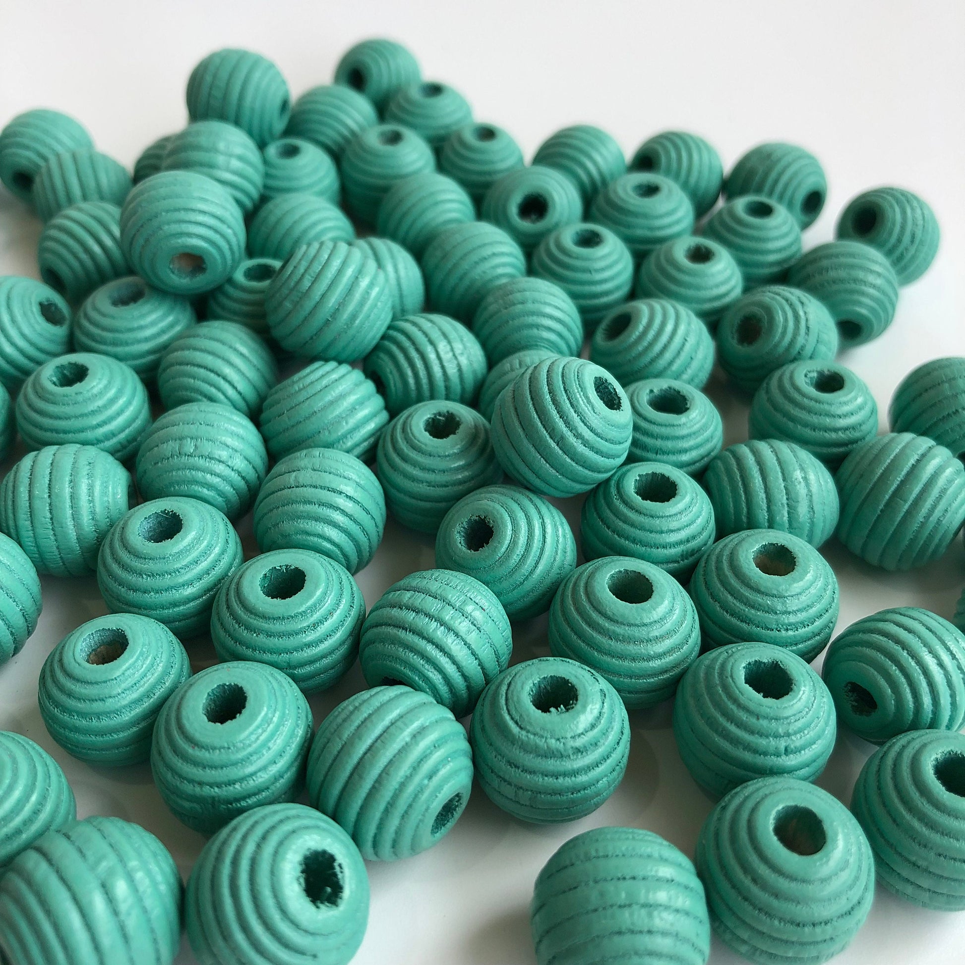 Green Wooden Beads