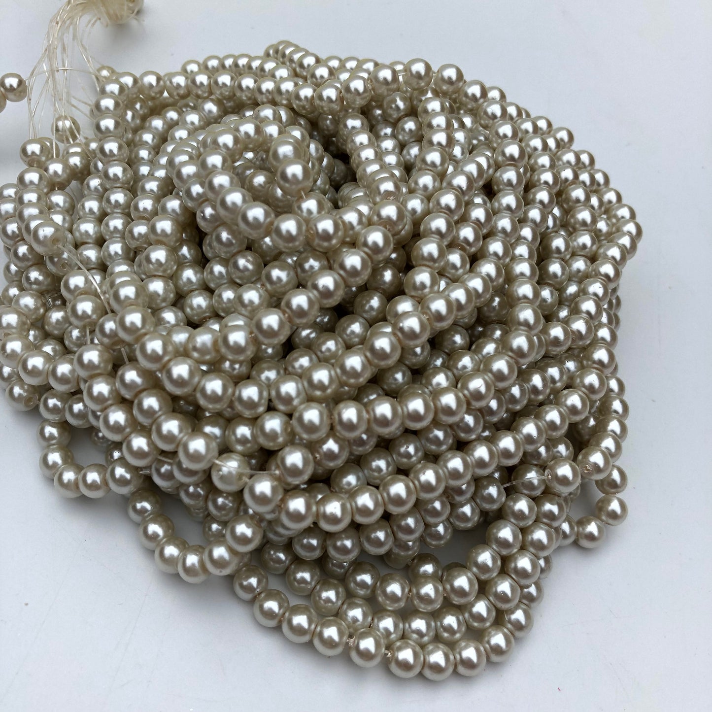 140X Pieces Round Glass Pearl Beads