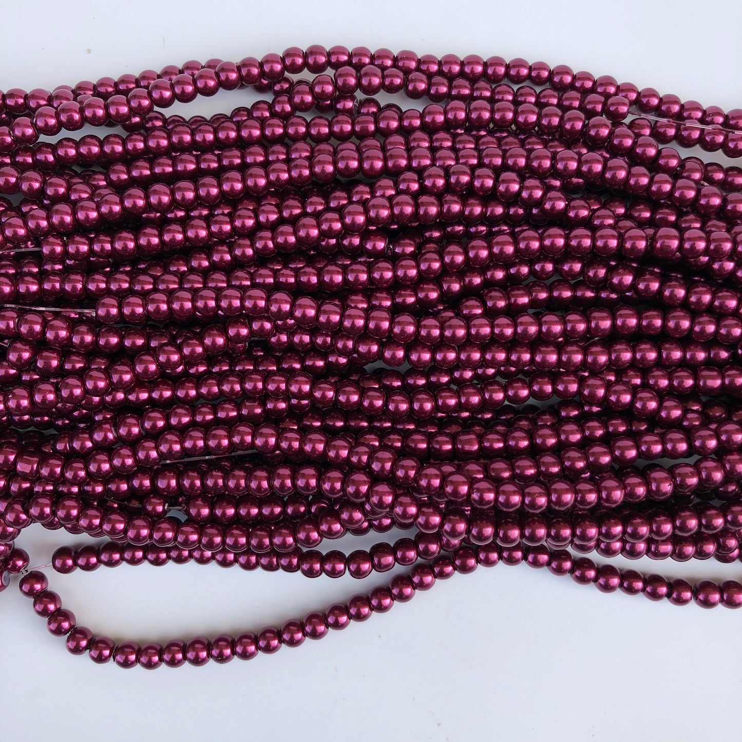Maroon Glass Pearl Beads 5mm Round Burgundy DIY Jewellery Necklace Making Bead 170 Piece Strand