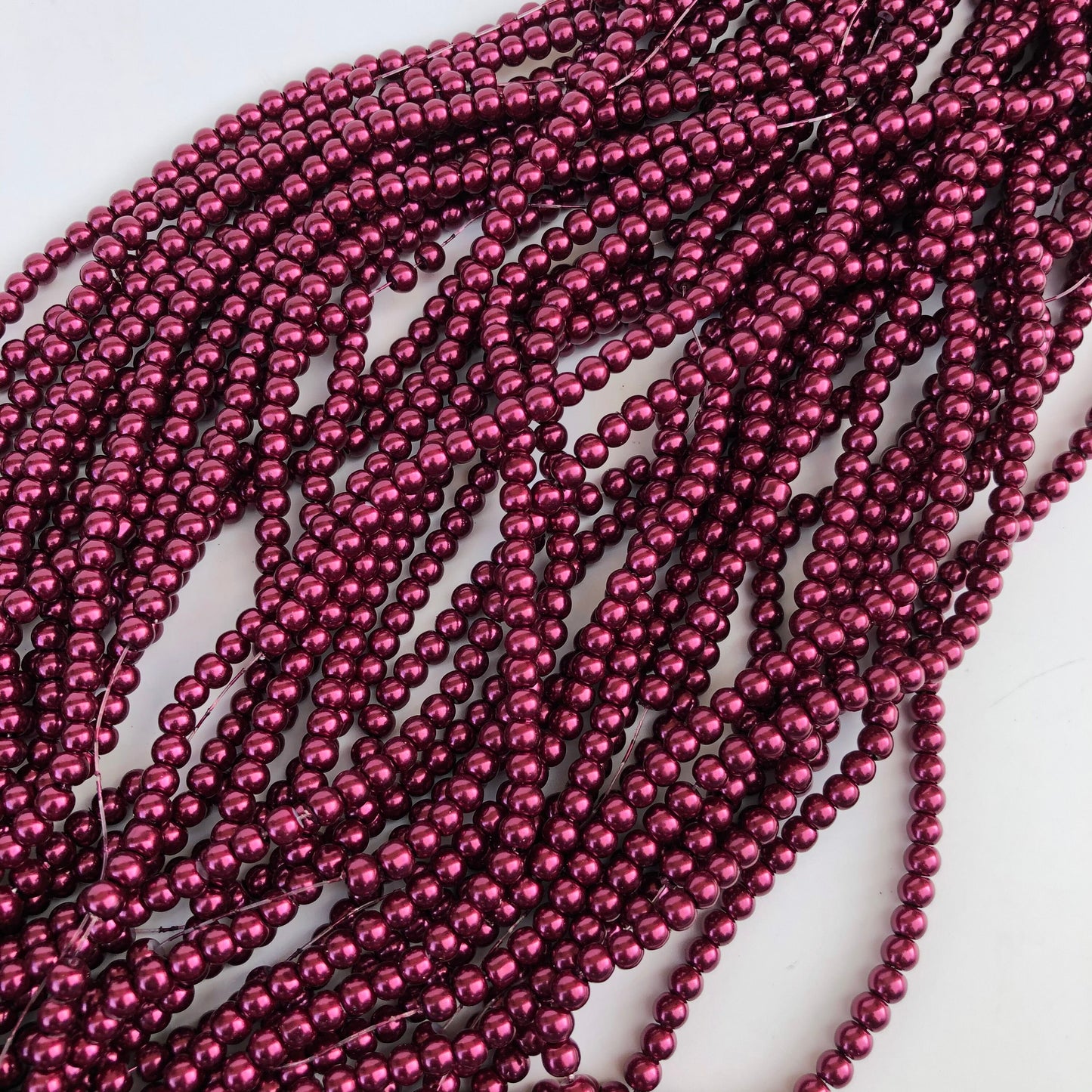 Maroon Glass Pearl Beads 5mm Round Burgundy DIY Jewellery Necklace Making Bead 170 Piece Strand
