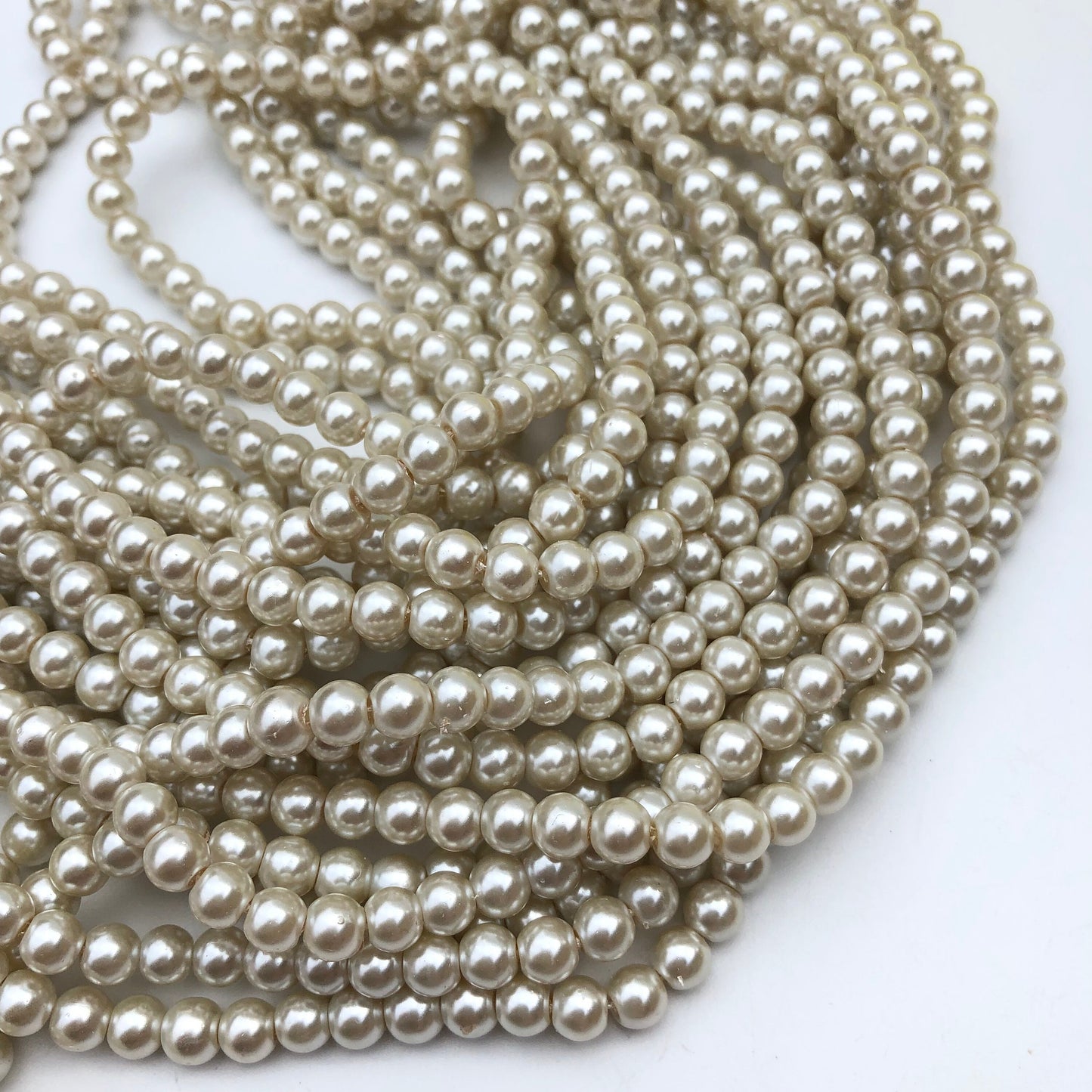 140X Pieces Round Glass Pearl Beads