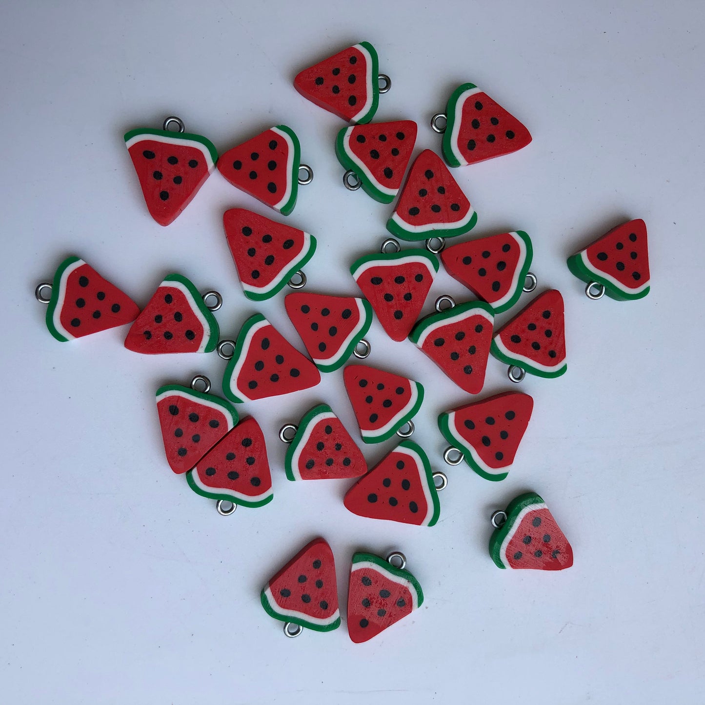 Red Watermelon Charm Pendant 16x14mm Melon Slice Finding Charm Trinket 10 Pieces