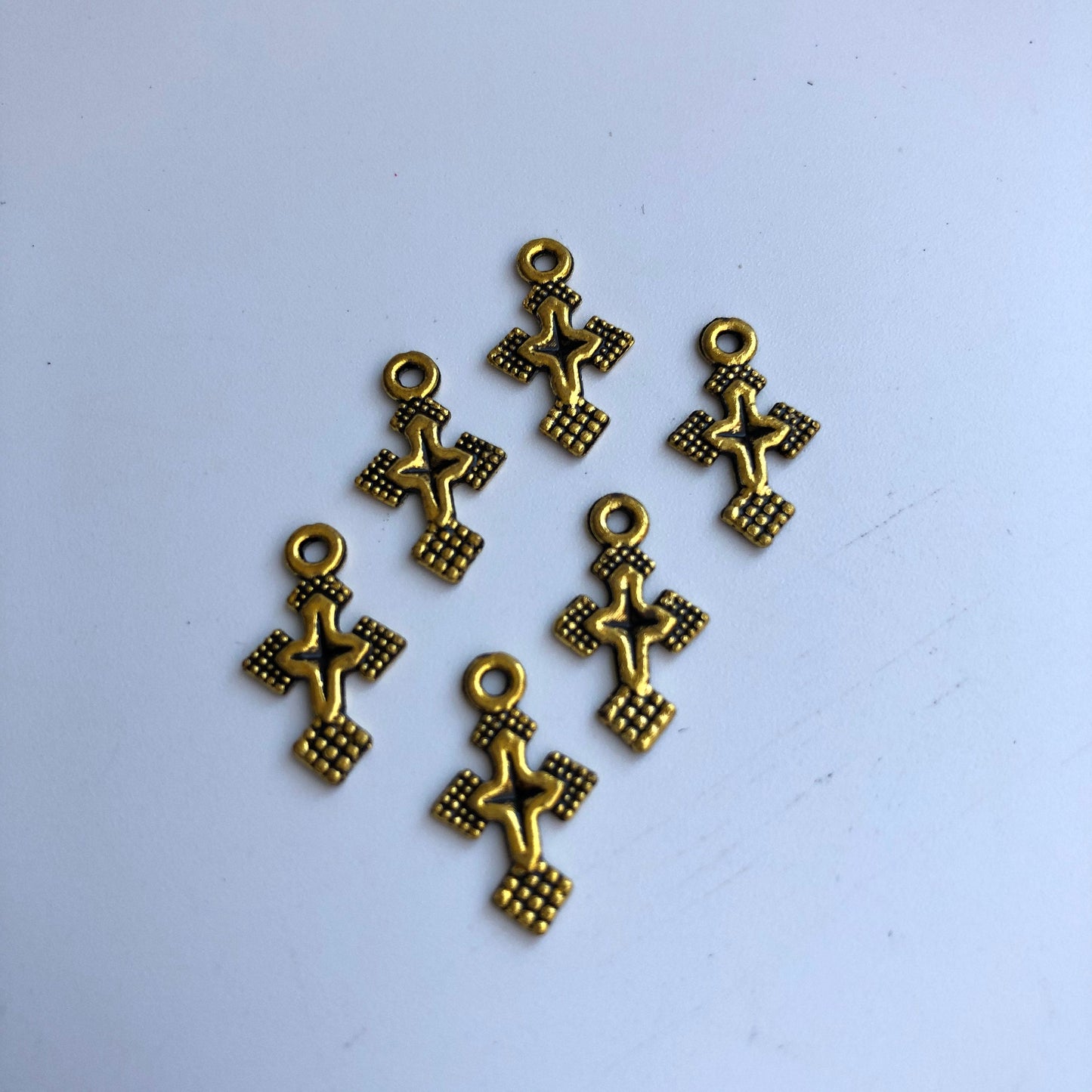 Antique Gold Cross Charm
