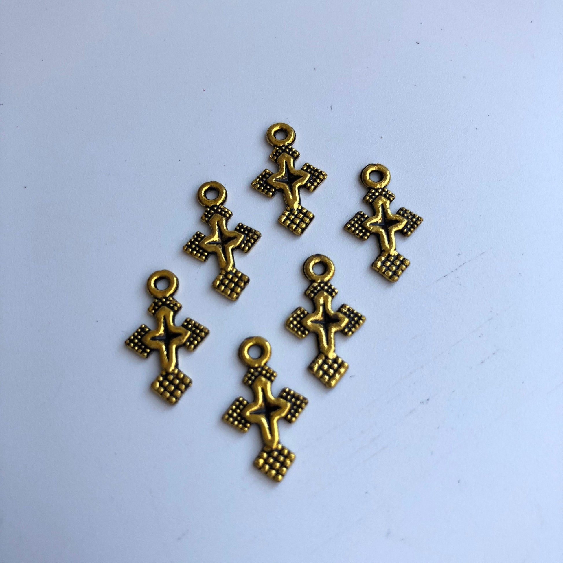 Antique Gold Cross Charm