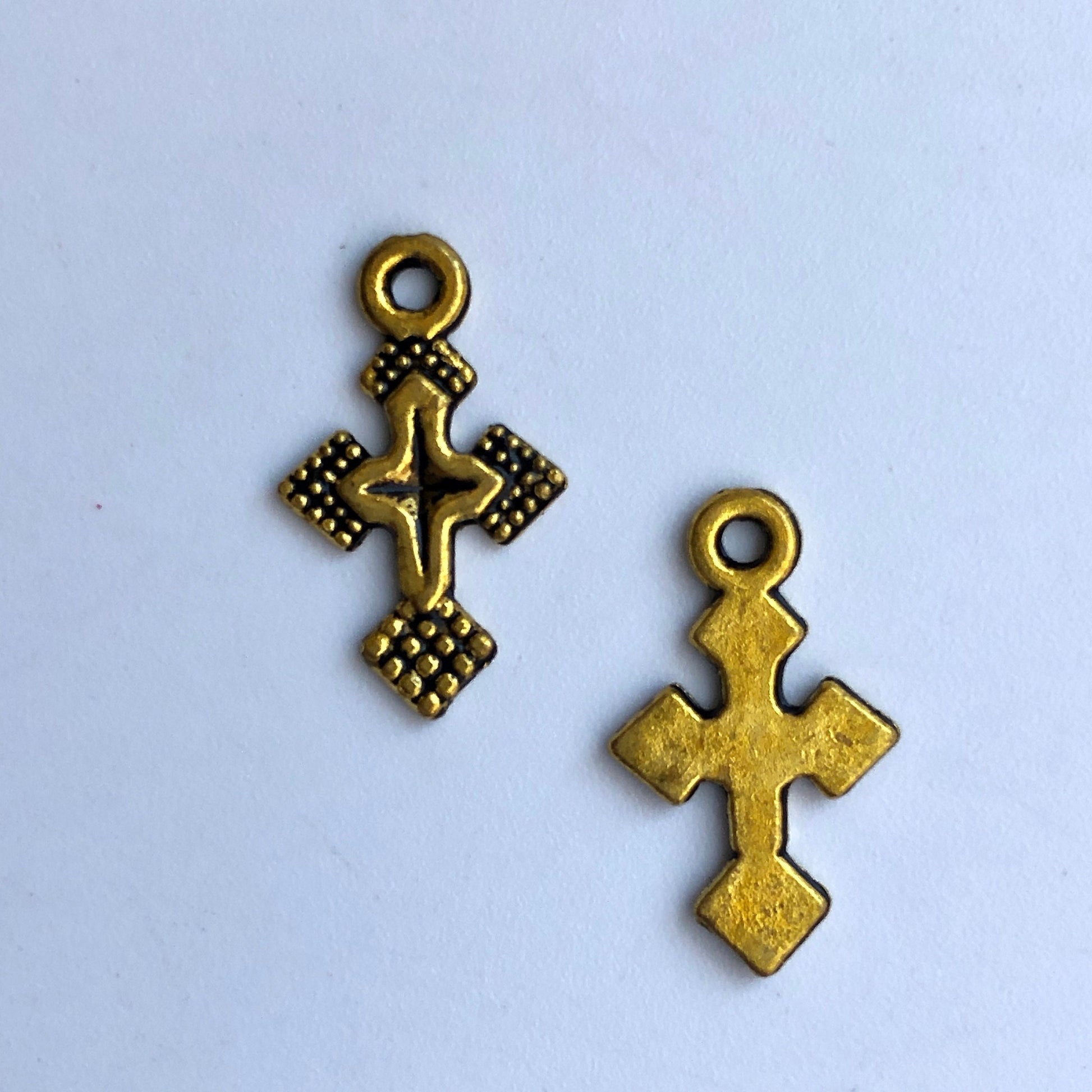 Antique Gold Cross Charm