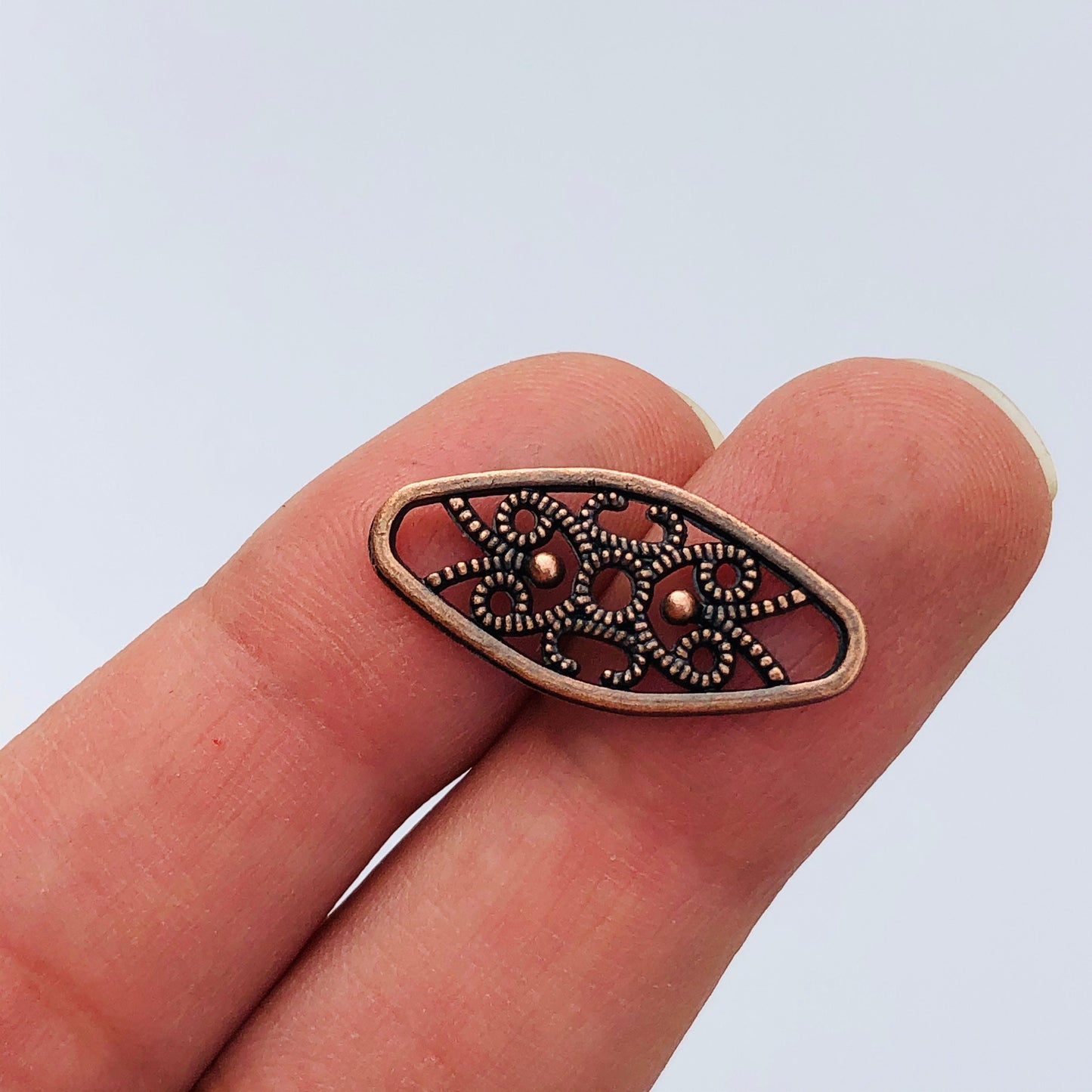 Metal Bead Link Charm 24x11mm Antique Copper Diamond Connector 10 pieces