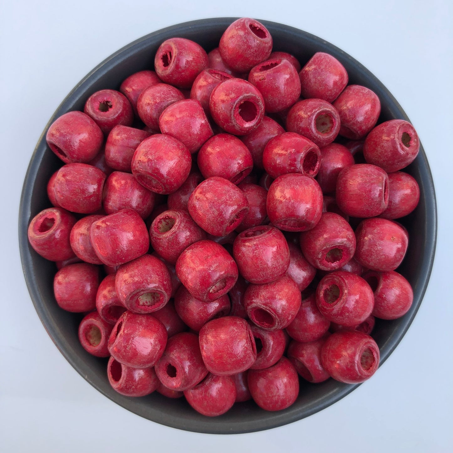 Wooden Macrame Beads | 12mm Red Beads | Bead Charm and Treasure