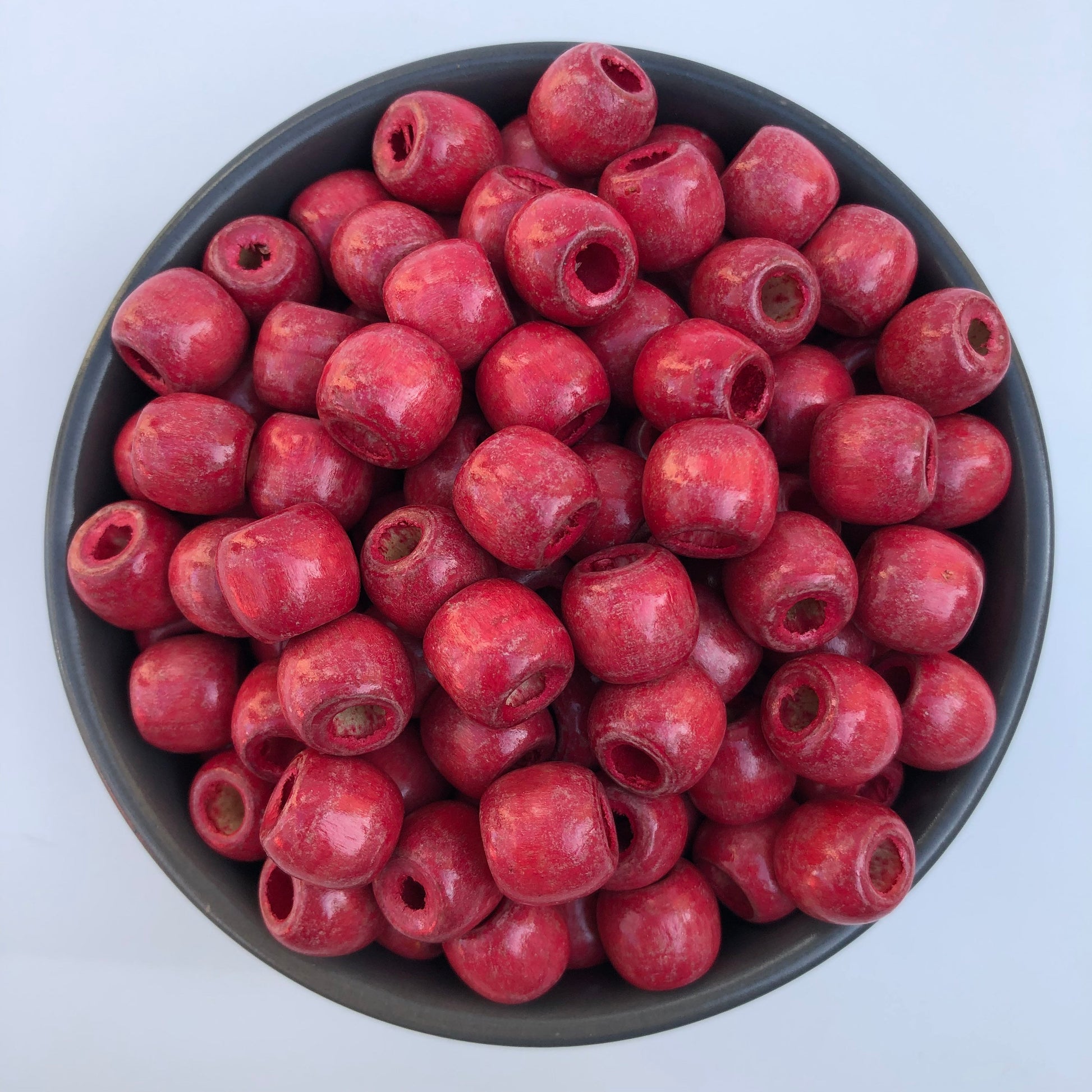 Wooden Macrame Beads | 12mm Red Beads | Bead Charm and Treasure