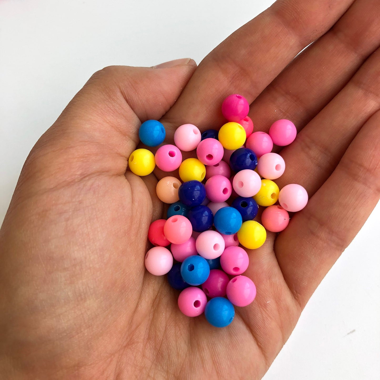 Mixed Multi Colour Plastic Bead 8mm Round DIY Bracelet Making Bead 100 Pieces