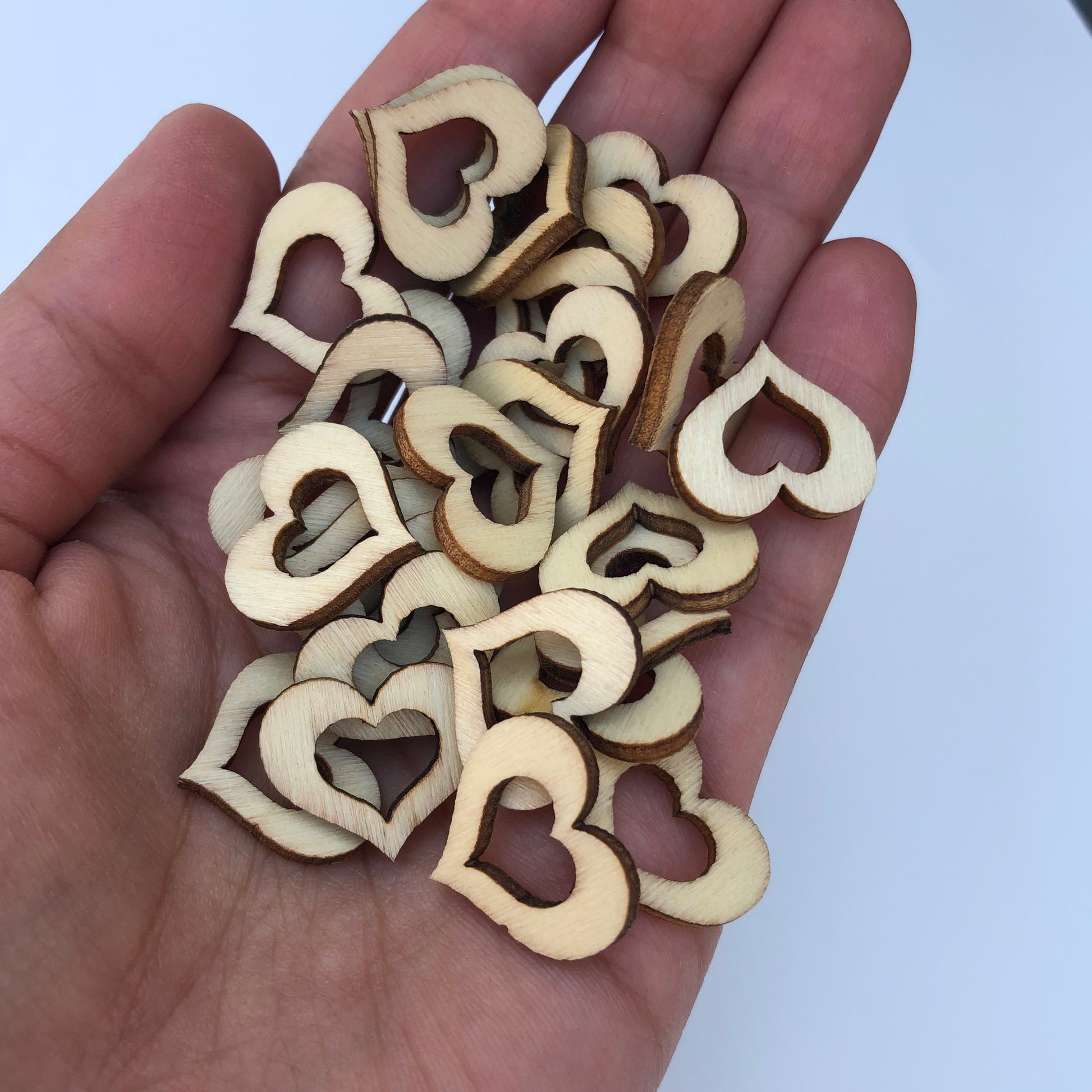 Laser Cut Wooden Hearts