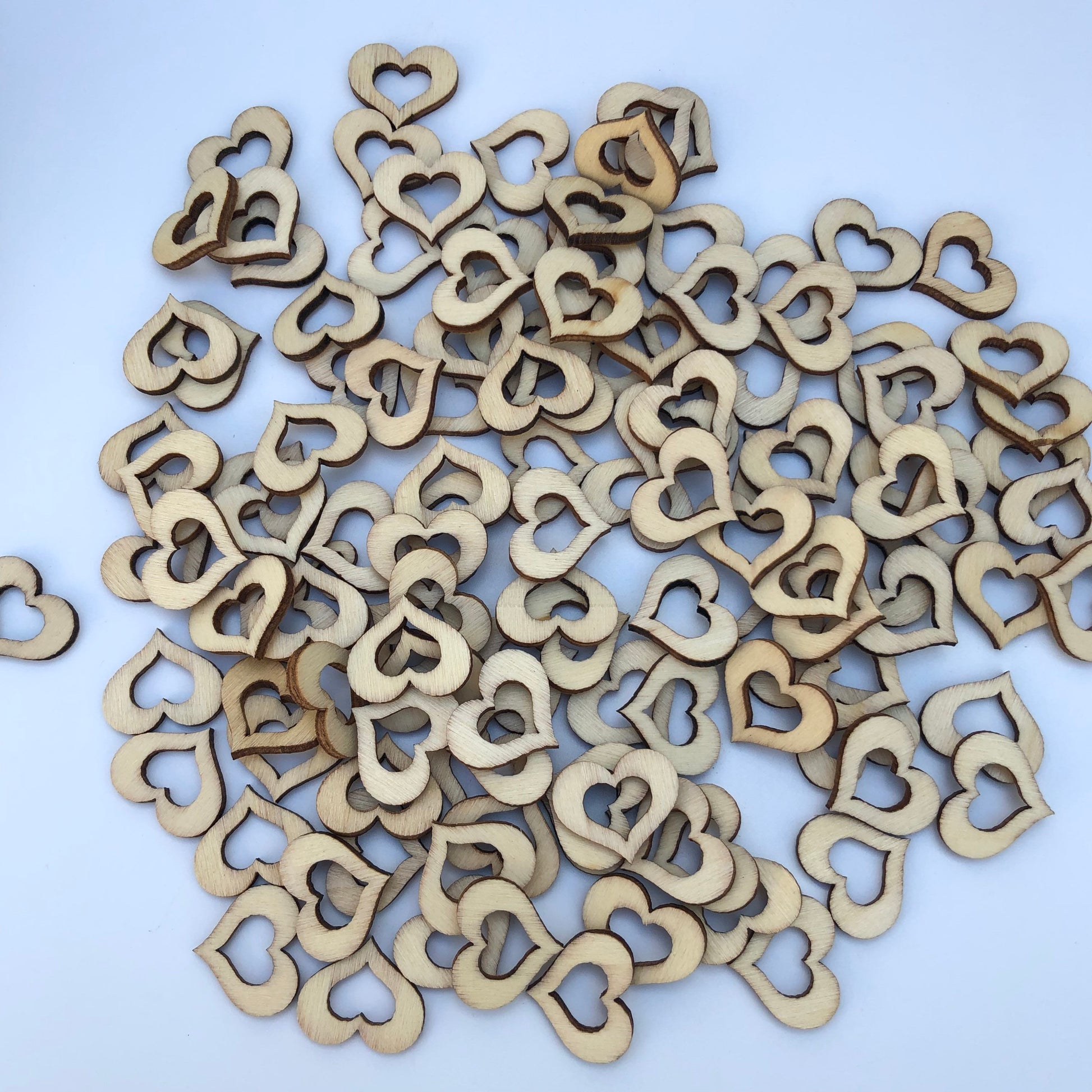 Laser Cut Wooden Hearts