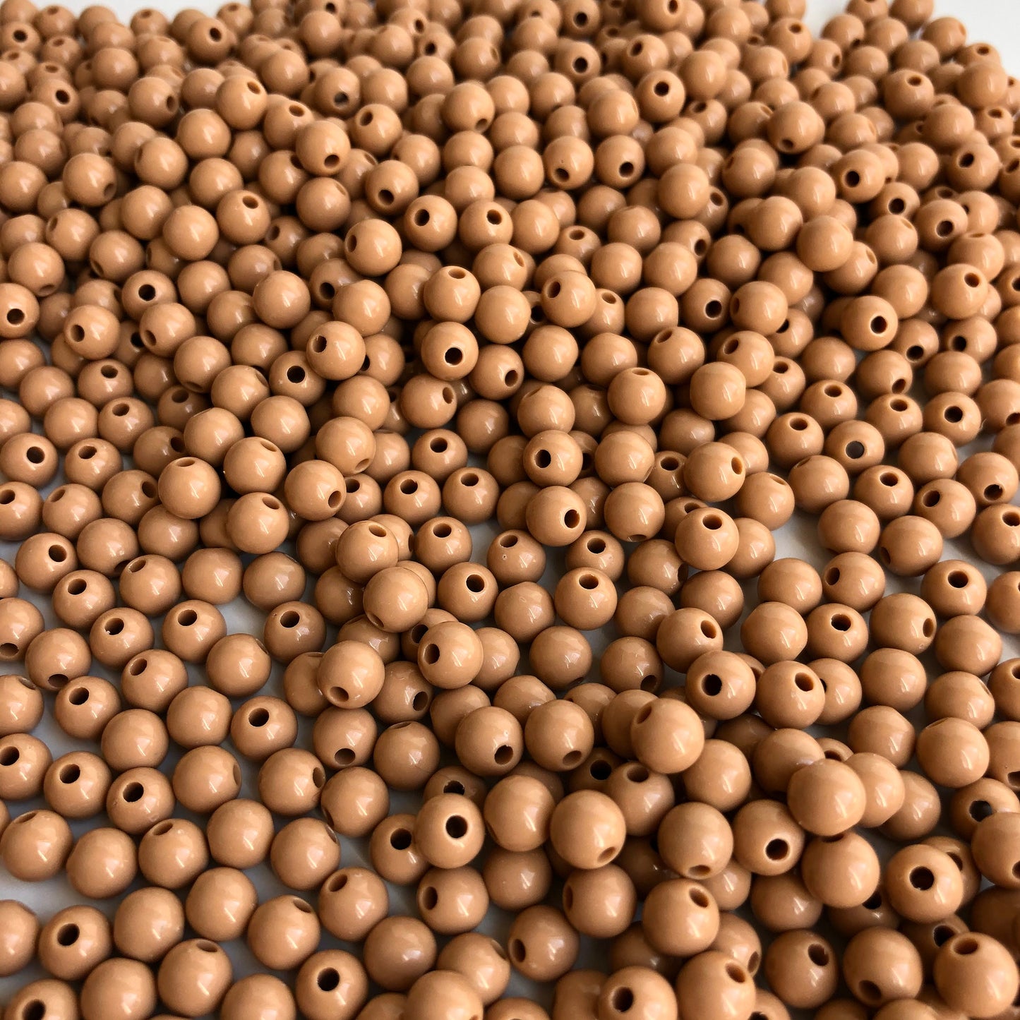 150X Tan Milk Brown Beads