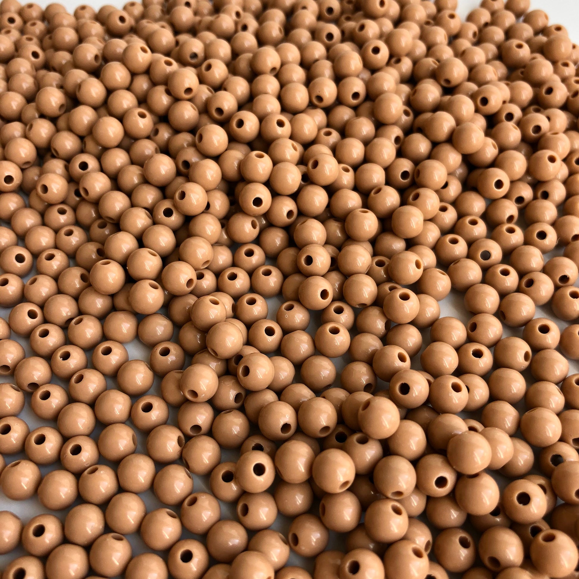 150X Tan Milk Brown Beads