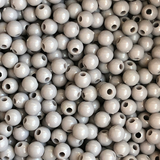 4mm Round Grey Beads