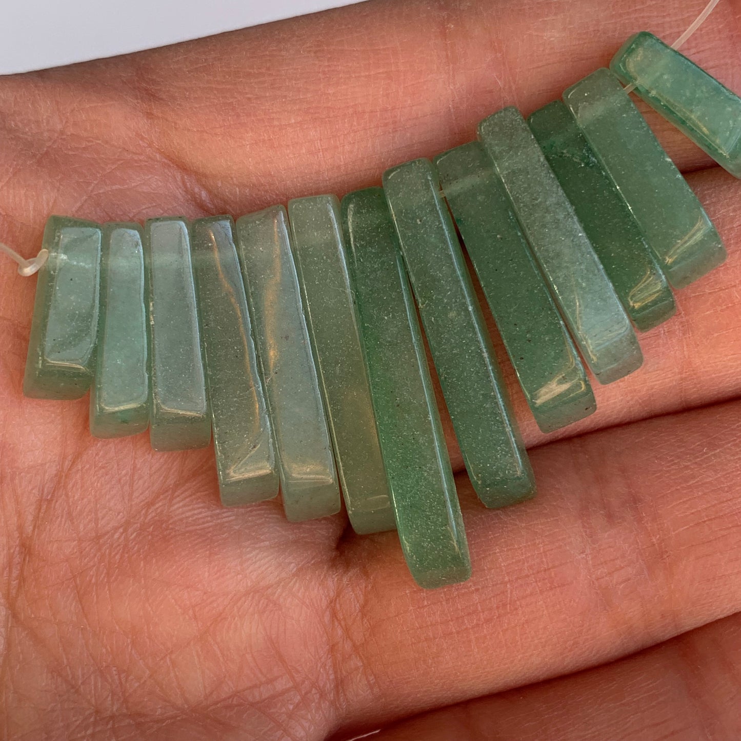 Aventurine Gemstone Statement Pendant Cascade Set of 13 Charm Pieces