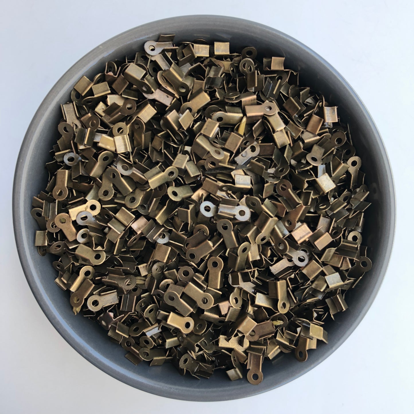Bronze Cord Ends 9mm x 4mm Flat Folding Metal End Findings 100 pieces